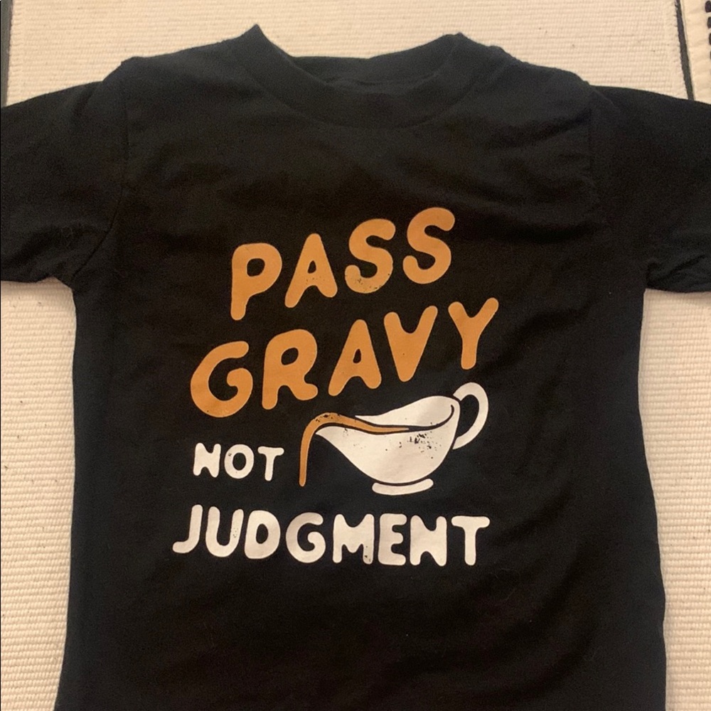 Black Short Sleeve Tee with Gravy Design